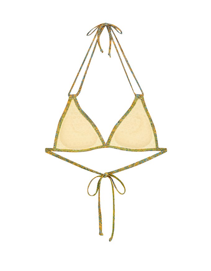 【PUSH UP】3Way Printed Bikini Top Double Strap And Bra Padded