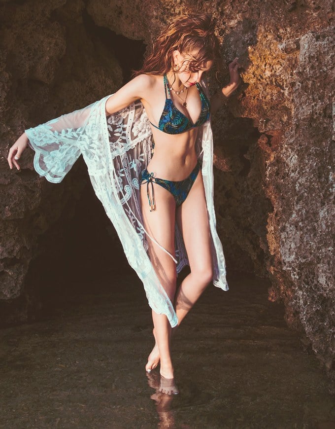 【PUSH UP】3Way Printed Bikini Top Double Strap And Bra Padded