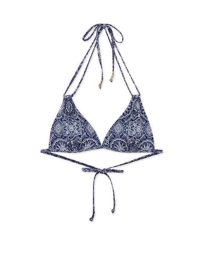 【PUSH UP】3Way Printed Bikini Top Double Strap And Bra Padded