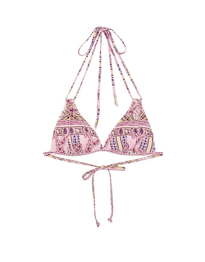 【PUSH UP】3Way Printed Bikini Top Double Strap And Bra Padded
