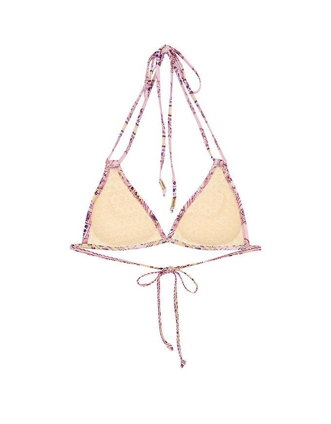 【PUSH UP】3Way Printed Bikini Top Double Strap And Bra Padded