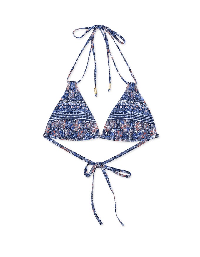 【PUSH UP】3Way Printed Bikini Top Double Strap And Bra Padded