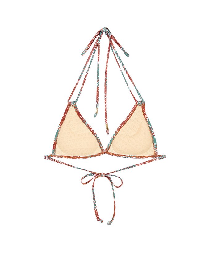【PUSH UP】3Way Printed Bikini Top Double Strap And Bra Padded