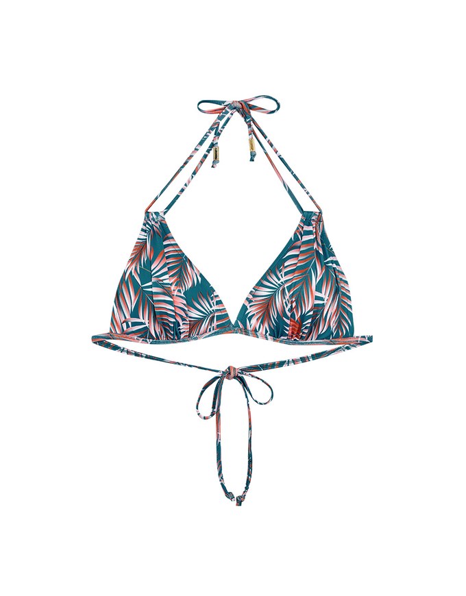 【PUSH UP】3Way Printed Bikini Top Double Strap And Bra Padded