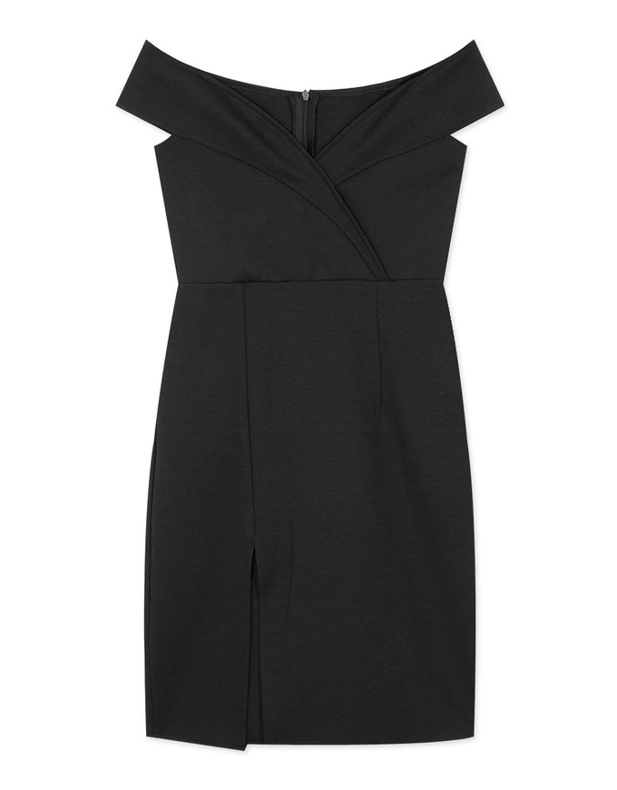 Off Shoulder Lapel Bodycon Dress
