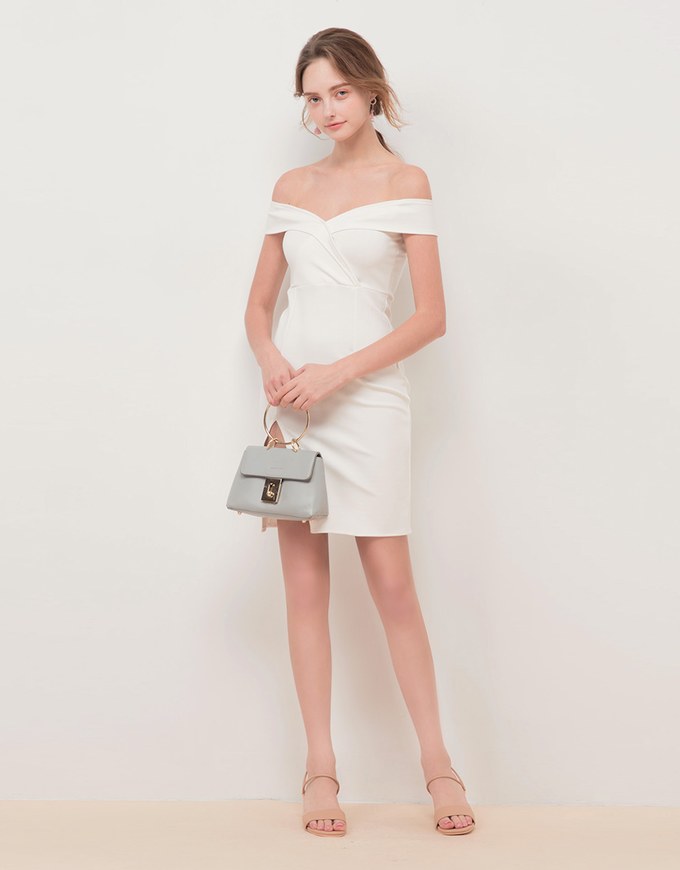 Off Shoulder Lapel Bodycon Dress