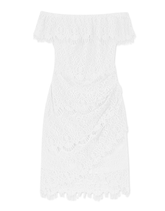 Eyelash Lace Off Shoulder Dress