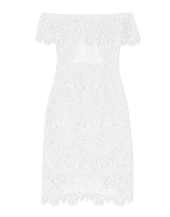 Eyelash Lace Off Shoulder Dress