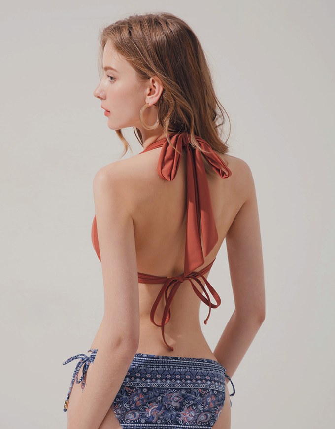 【PUSH IN 】Extra Wide Side Strap Bikini Top with Bra Padded