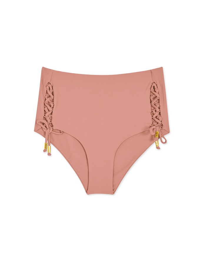 High Waisted Side Lace-Up Bikini Bottom