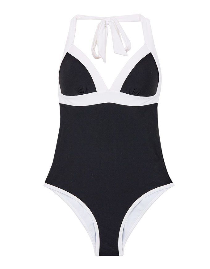 【PUSH UP 】Colour Block One-Piece Bikini (Thick Padded)