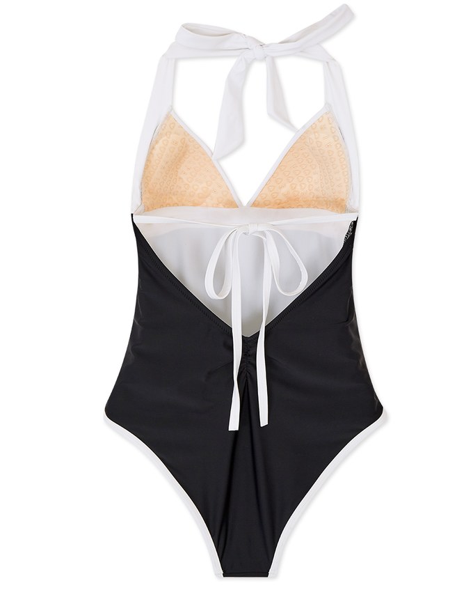 【PUSH UP 】Colour Block One-Piece Bikini (Thick Padded)