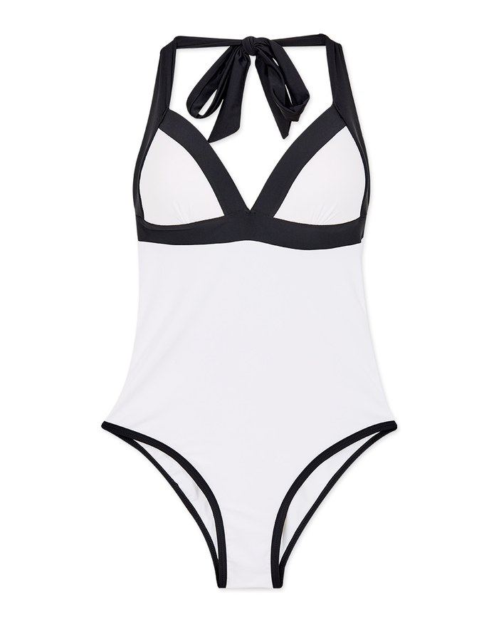 【PUSH UP 】Colour Block One-Piece Bikini (Thick Padded)