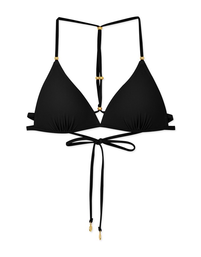 【PUSH UP】Beaded Y-Shaped Push-Up Bikini Top (Thick Padded)
