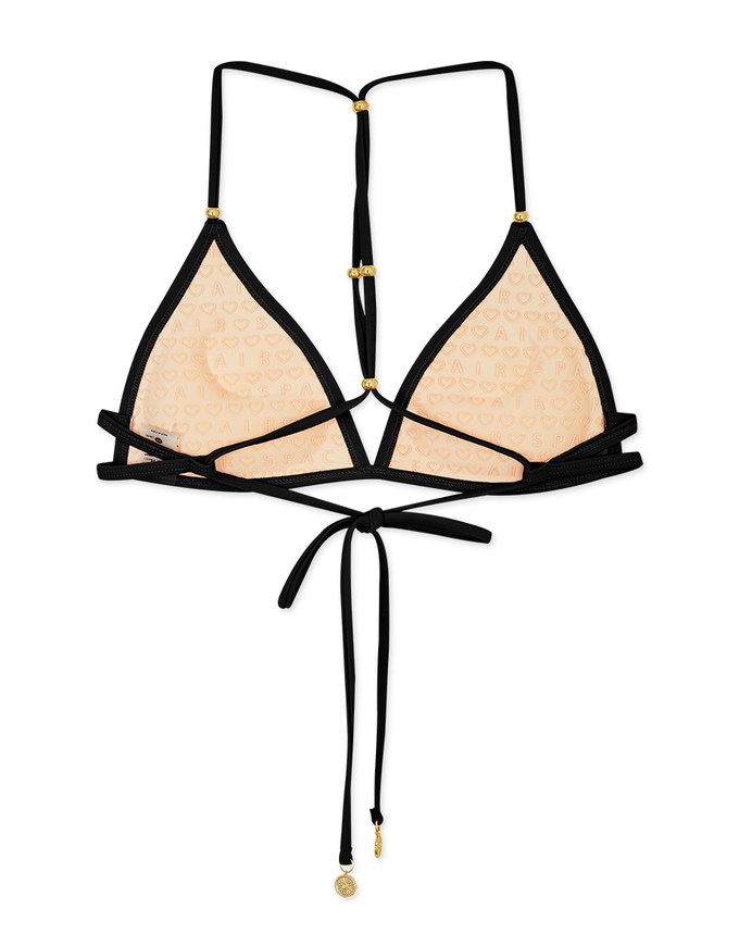 【PUSH UP】Beaded Y-Shaped Push-Up Bikini Top (Thick Padded)