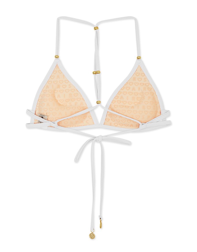 【PUSH UP】Beaded Y-Shaped Push-Up Bikini Top (Thick Padded)