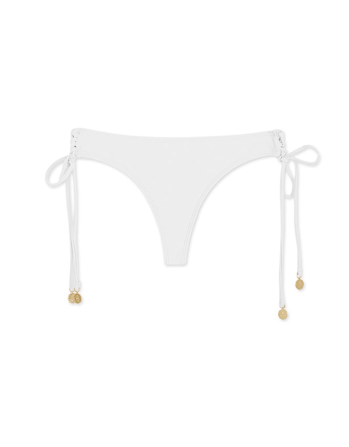 Plain Side Tie Thong Bikini Bottom