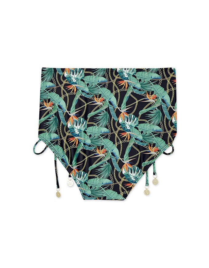 【SLIMMING】Printed Drawstring Waist Trainer Sculpting Bikini Bottom
