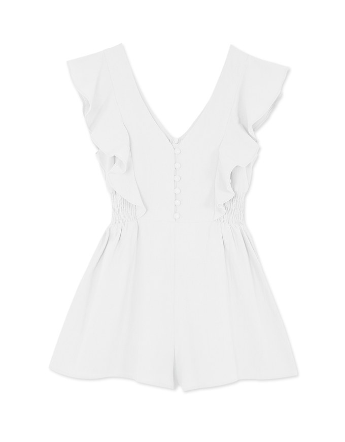 Button Up Flutter Sleeve Playsuit