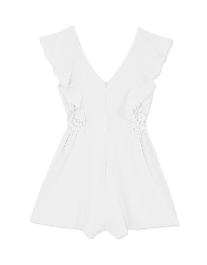 Button Up Flutter Sleeve Playsuit
