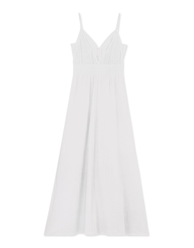 Lace Low Back Playsuit With Overlay Maxi Skirt