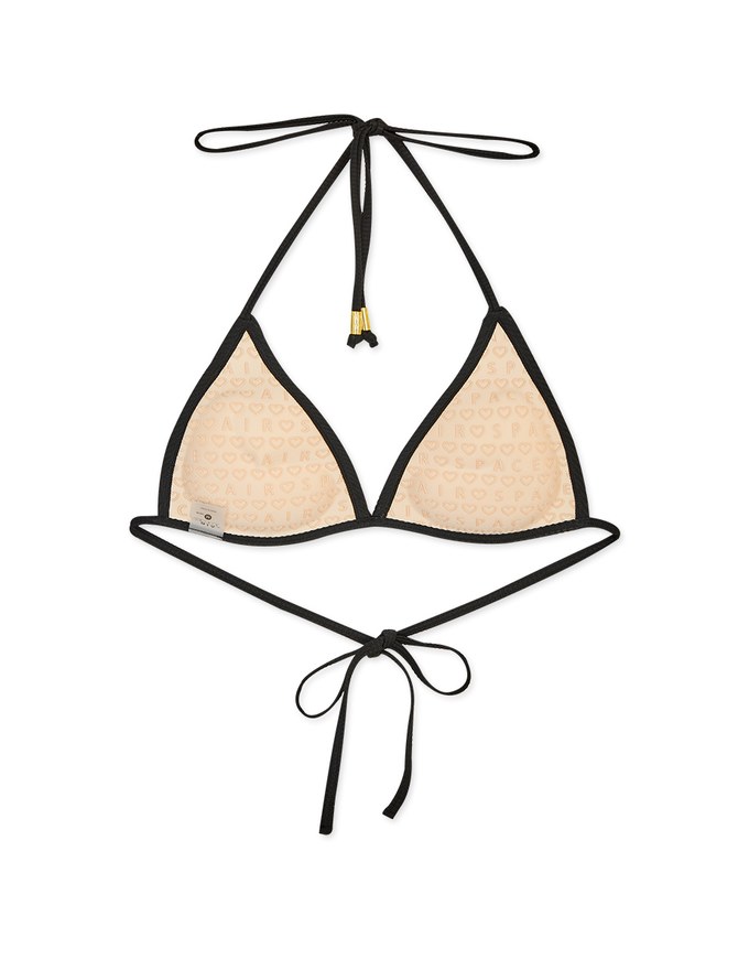 【PUSH UP】Textured Fabric Plain Color Bikini Top Single Strap And Bra Padded