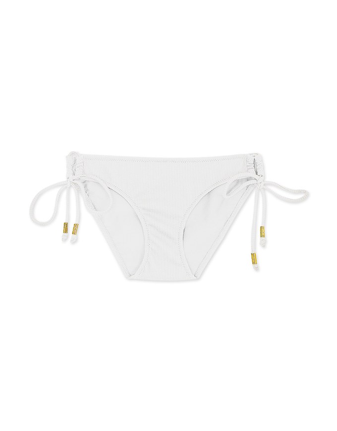 Knit Tie-Side Shirred Back Bikini Bottom