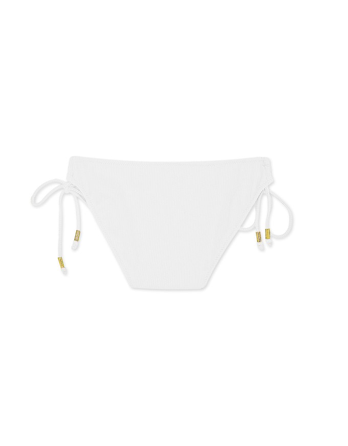 Knit Tie-Side Shirred Back Bikini Bottom