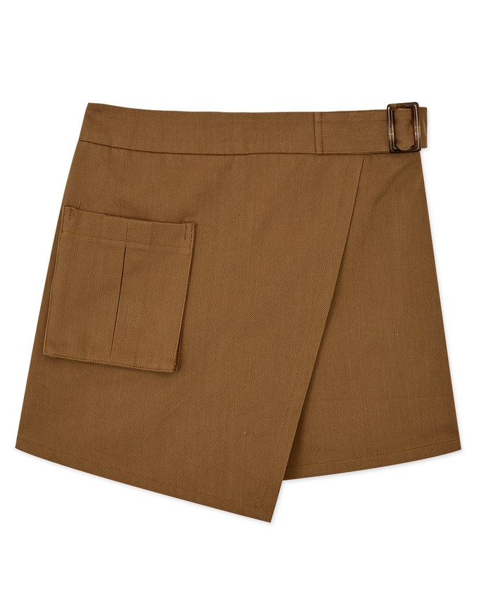 Stylish Pocket Elastic A-Line Skorts