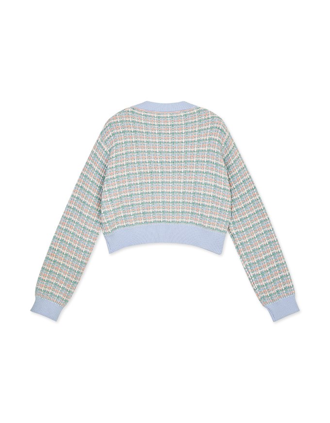 Tweed Button Up Cardigan Top