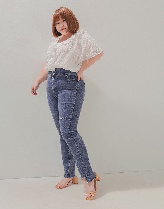 No Filter Shape-Up Slimming Straight-Leg Denim Jeans Pants
