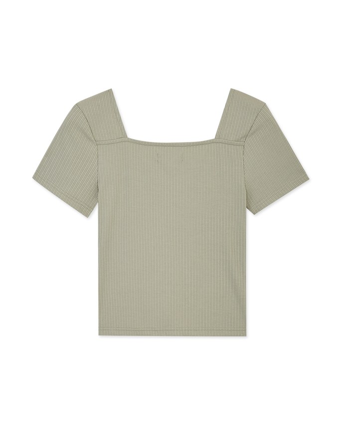 Vintage Square Neck Scrunch Fitted Top