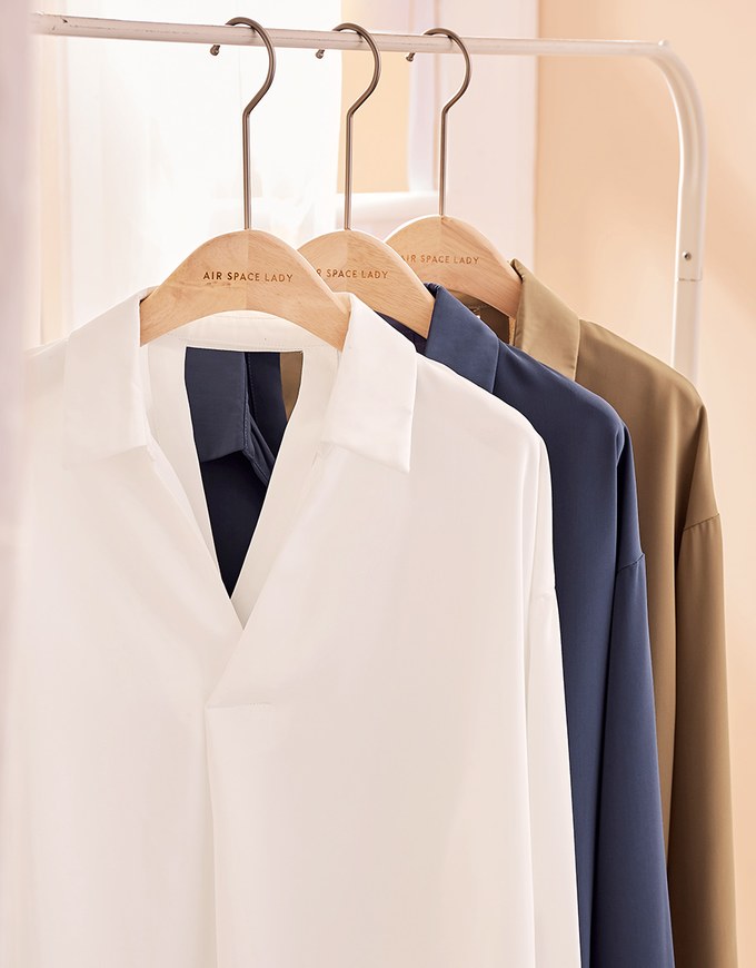 Stylish Hollow Back With Buttons Anti-Wrinkle Iron Free Blouse Shirt