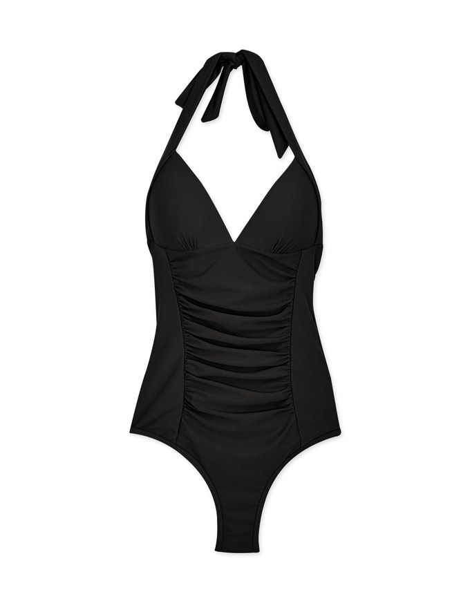 【SLIMMING】Halter Waist Trainer Sculpting Swimsuit Push Up Bra Padded