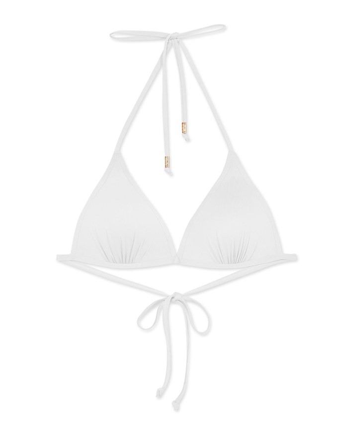 【LIGHT PUSH UP】Plain Color Bikini Top Single Strap And Thin Bra Padded