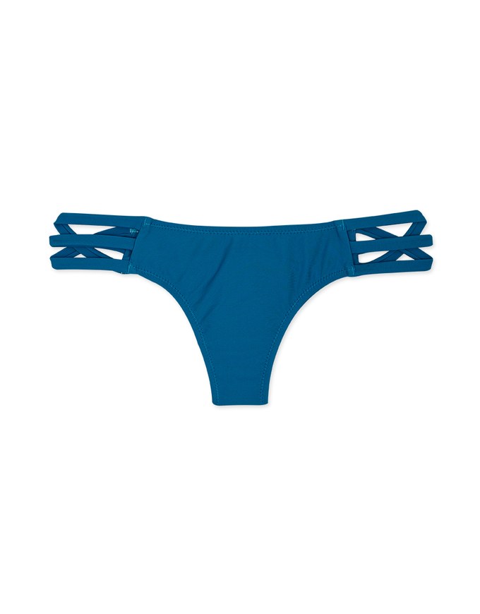 Criss-Cross Strappy Thong Bikini Bottom