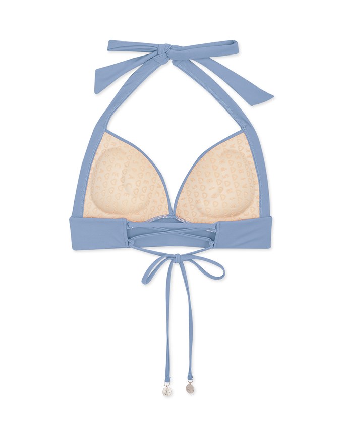 【PUSH UP】Cropped Corset Bikini Top With Bra Padded