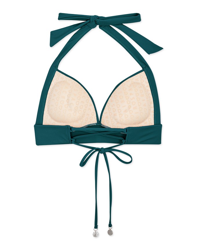 【PUSH UP】Cropped Corset Bikini Top With Bra Padded