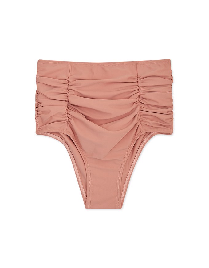 Ruched Waist-Trainer Sculpting Bikini Bottom