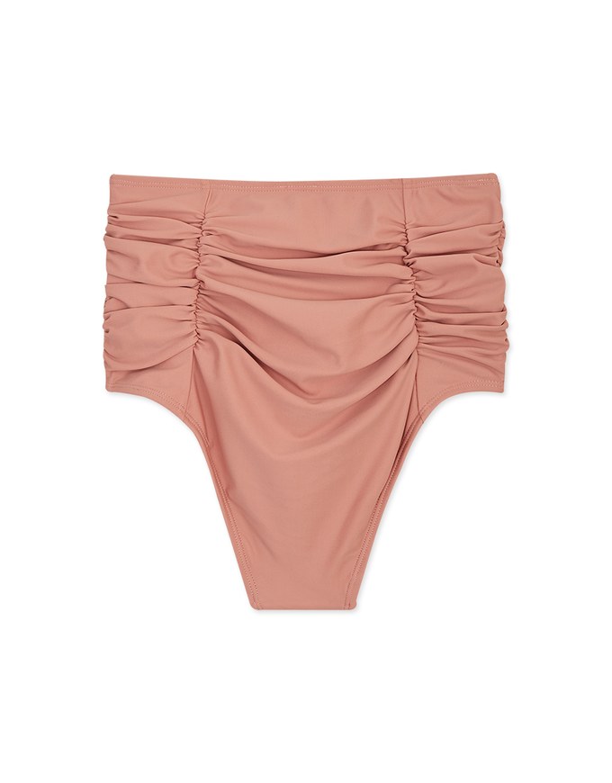 Ruched Waist-Trainer Sculpting Bikini Bottom