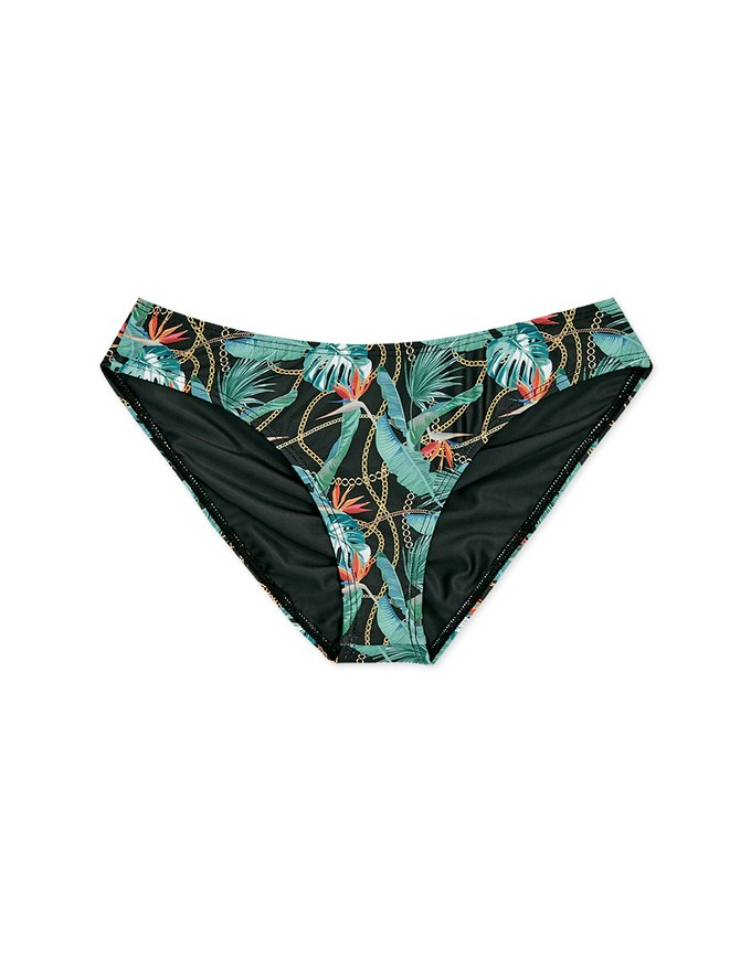 Printed Ruched Back Bikini Bottom
