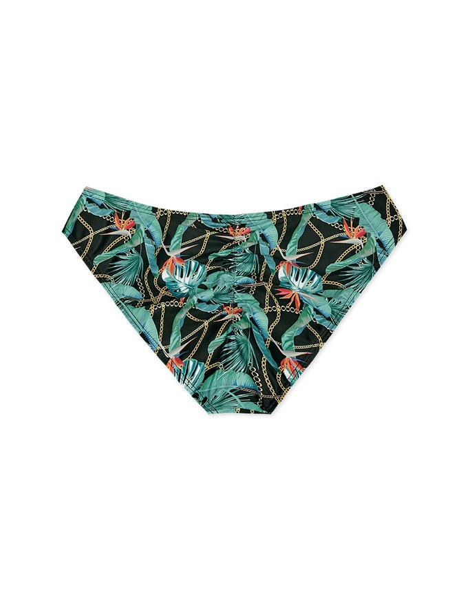 Printed Ruched Back Bikini Bottom