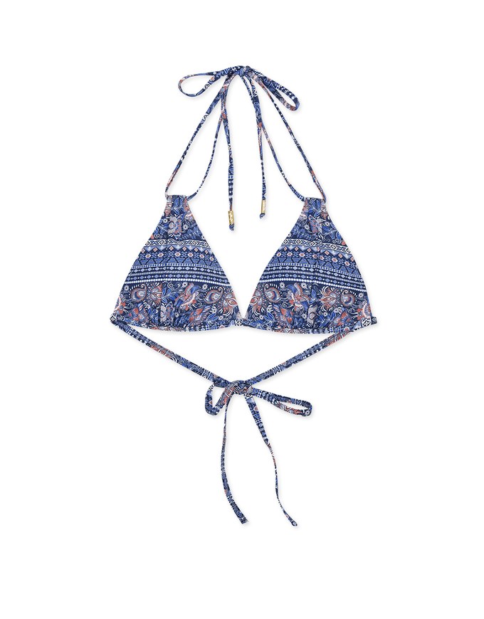 【LIGHT PUSH UP】3Way Printed Bikini Top Double Strap And Thin Bra Padded