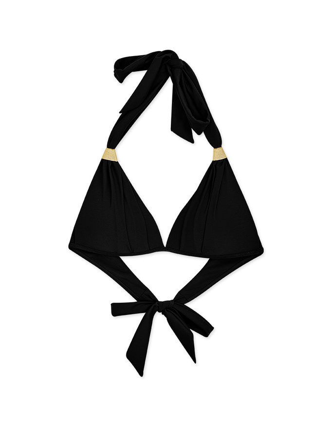 【PUSH UP】Ruched Decorative Straps Bikini Top (Thick Padded)