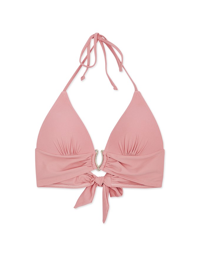 【PUSH UP】Halter Criss Ring Push Up Bikini Top (Thick Padded)