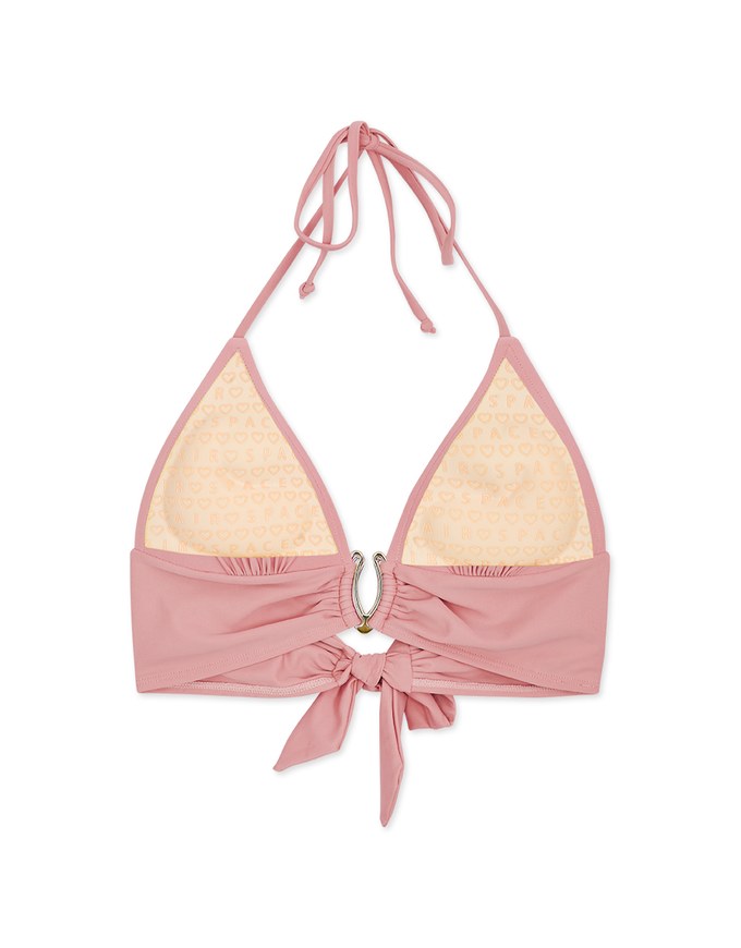 【PUSH UP】Halter Criss Ring Push Up Bikini Top (Thick Padded)