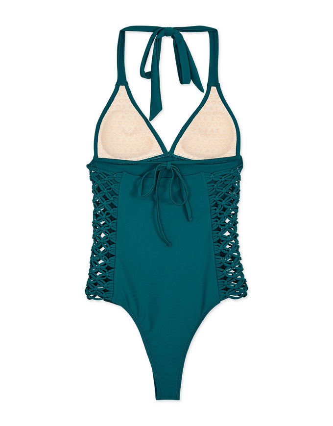【EXTRA BODICE LENGTH 】Tall Girl-Sensual Side-Hollow Braided Swimsuit Push Up Bra Padded