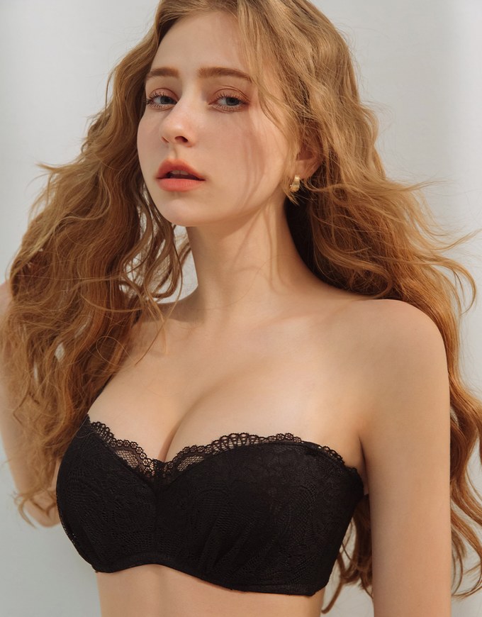AIRY Cooling Lace Push-Up Tube Bra(Large Size)