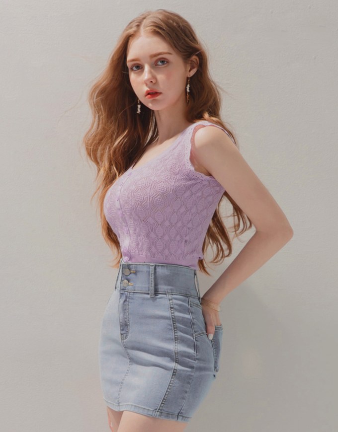 Breezy Cooling No Filter Denim Jeans Mini Skirt