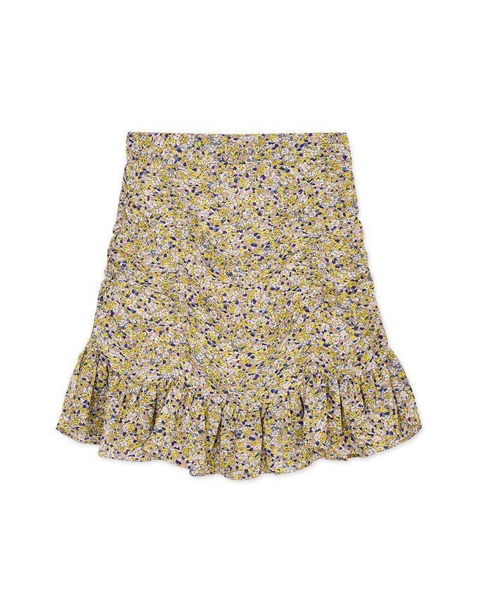 Floral Ruffle Mini Draped Skort